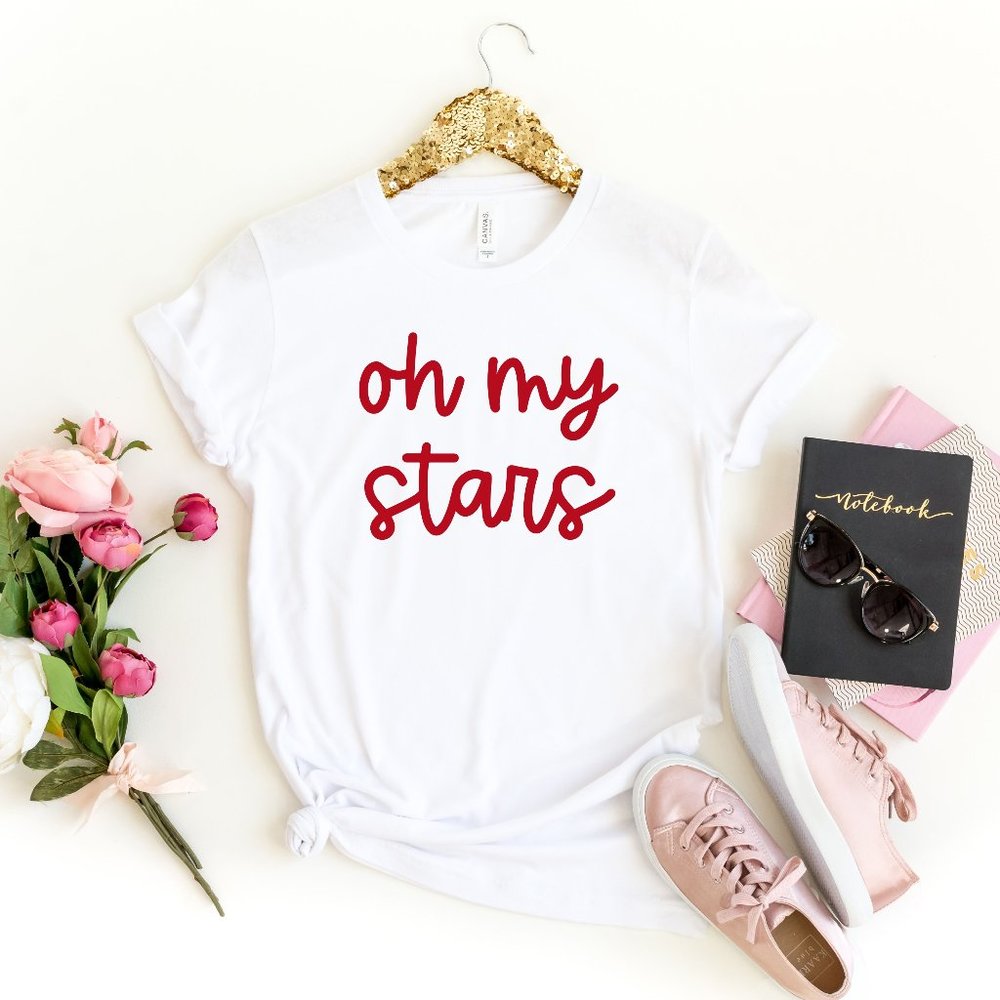 Womens July 4th Stars and Stripes Crewneck T shirt